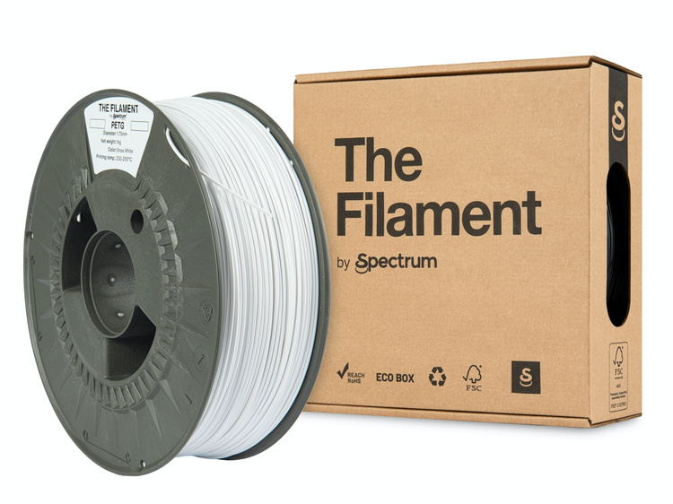 3D plastikas PET-G baltas (snow white) 1kg The Filament by Spectrum