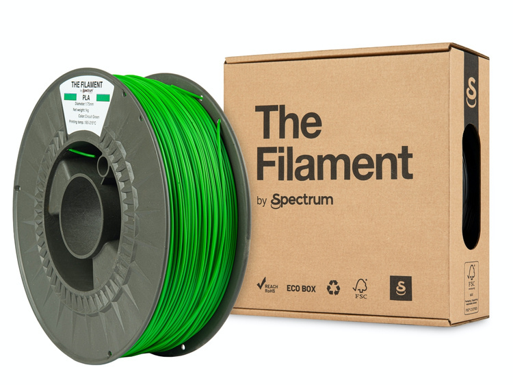 3D plastikas PLA žalias (Cricuit green) 1kg The Filament by Spectrum