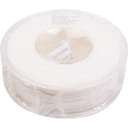 3D spausdinimo plastikas TPU, 1.75mm, 1kg, baltas