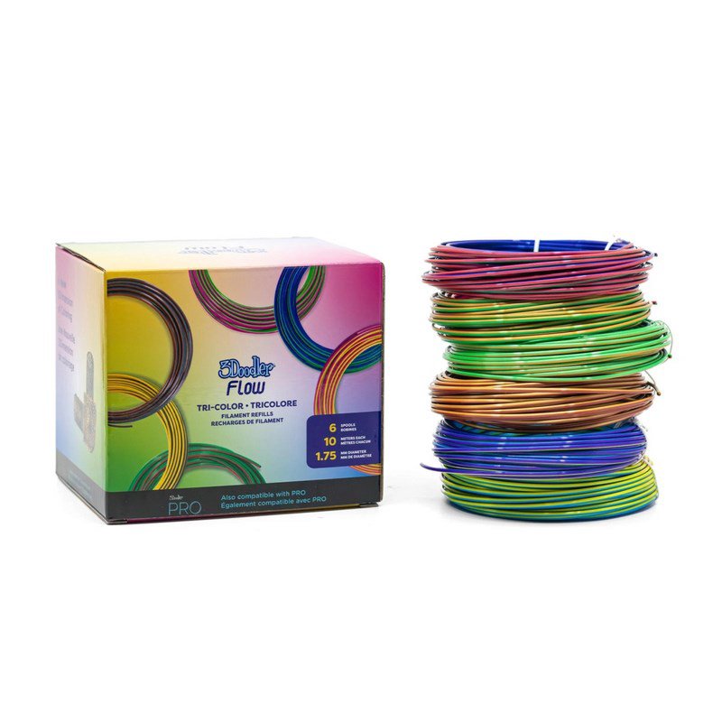 3Doodler FLOW-TRIFILLS eksploatacinė medžiaga 3D spausdintuvams Polilatinė rūgštis (PLA) Juoda