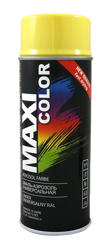 Purškiami dažai MAXI-COLOR RAL1018, šviesiai geltonos sp., 400ml