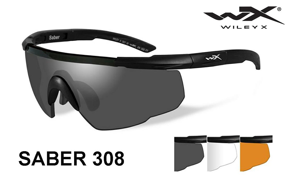 Taktiniai apsauginiai akiniai WileyX SABER 308 trys linzės Juoda TLT išsiuntimas 2-4 d.