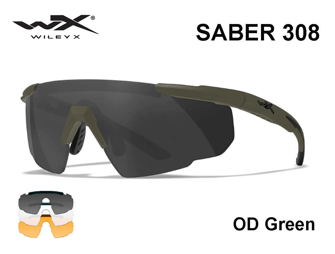 Taktiniai apsauginiai akiniai WileyX SABER 308 trys linzės Green MLP išsiuntimas 9 d.