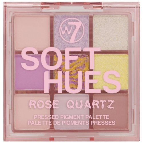 W7 Cosmetics Soft Hues Pressed Pigment Palette Akių šešėlių paletė, Rose Quartz