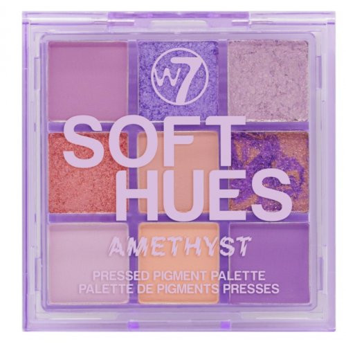 W7 Cosmetics Soft Hues Pressed Pigment Palette Akių šešėlių paletė, Amethyst