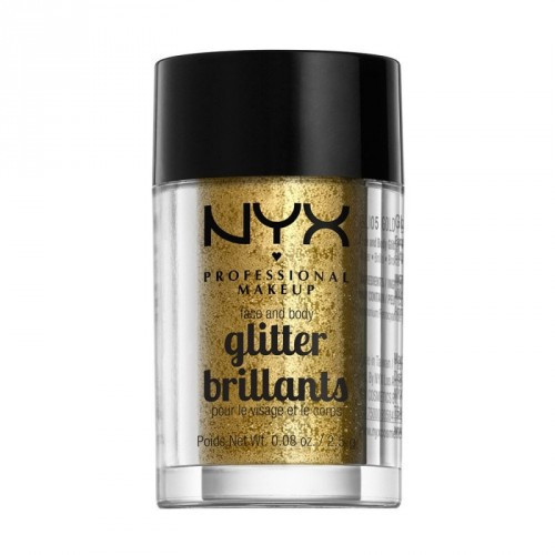 NYX Professional Makeup Face & Body Glitter Kūno ir veido blizgis, Gold