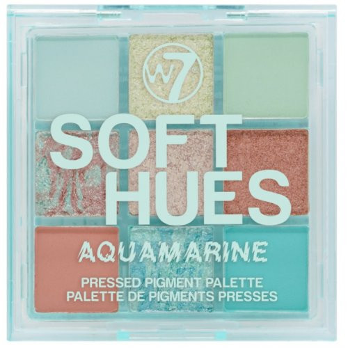 W7 Cosmetics Soft Hues Pressed Pigment Palette Akių šešėlių paletė, Aquamarine