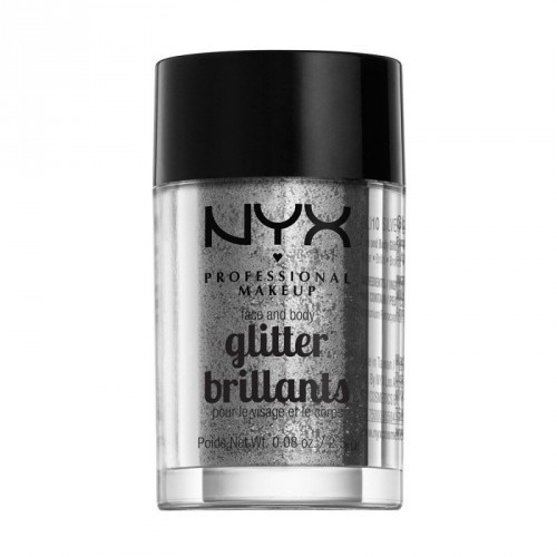 NYX Professional Makeup Face & Body Glitter Kūno ir veido blizgis, Silver