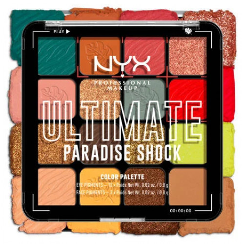 NYX Professional Makeup Ultimate Shadow Palette Akių šešėlių paletė, Paradise Shock