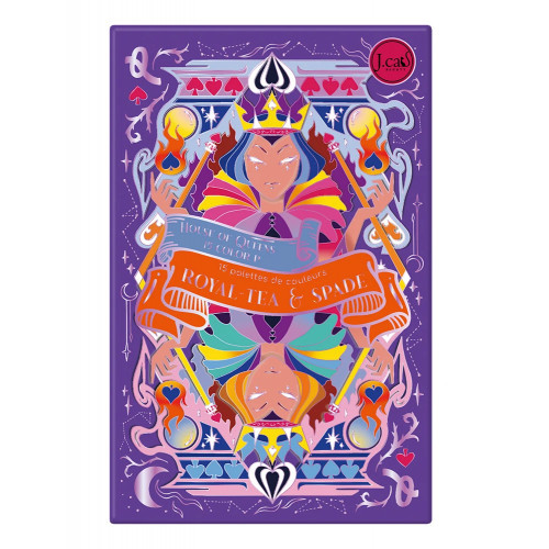 J.Cat Beauty House Of Queens 15 Color Palette Šešėlių paletė akims, Royal - Tea Spade