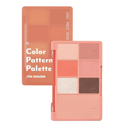 I'M MEME Color Pattern Palette Akių šešėlių ir skaistalų paletė, 001 Coral Pattern