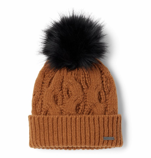 Columbia moteriška žieminė kepurė Boundless Days™ Cable Knit Pom Beanie. Spalva cinamonas