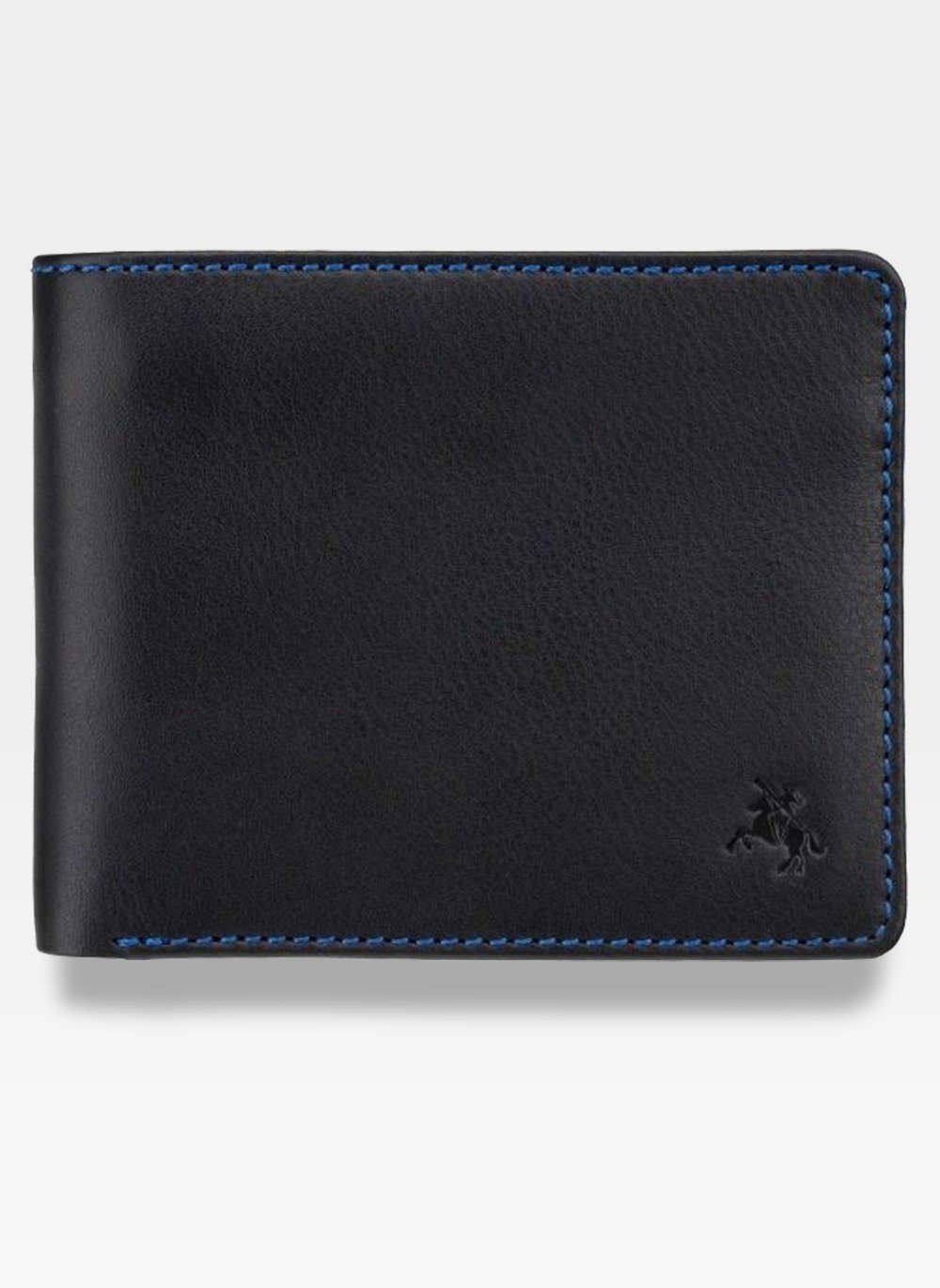 Vyriška odinė piniginė VISCONTI SP61 juoda + daugiaspalvė su RFID apsauga