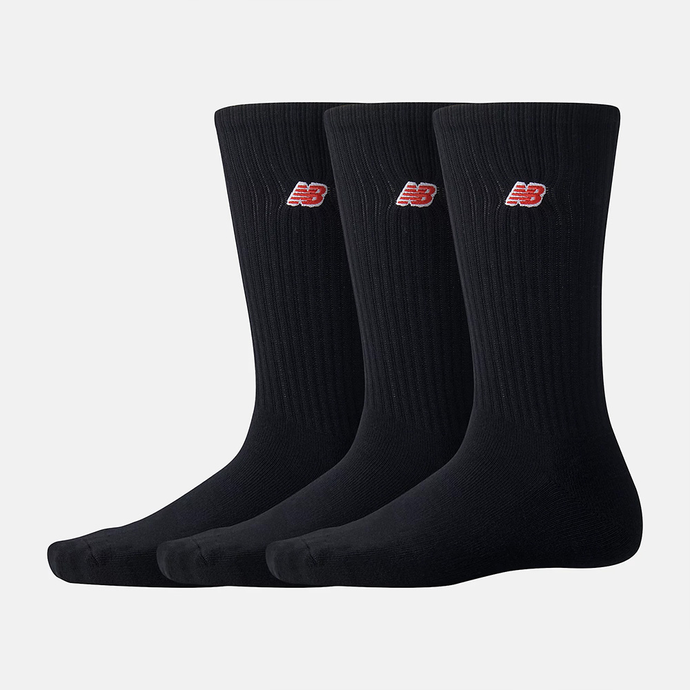 New Balance Patch Logo Crew kojinės (3 Pack) - Dydis M (LAS33763-BK Kojinės)