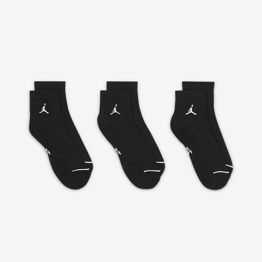 Jordan Everyday Ankle Dri-Fit Kojinės (3 Poros) - Dydis S (DX9655-010 Kojinės)