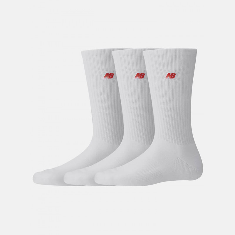 New Balance Patch Logo Crew Kojinės (3 Poros) - Dydis L (LAS33763-WHT Kojinės)