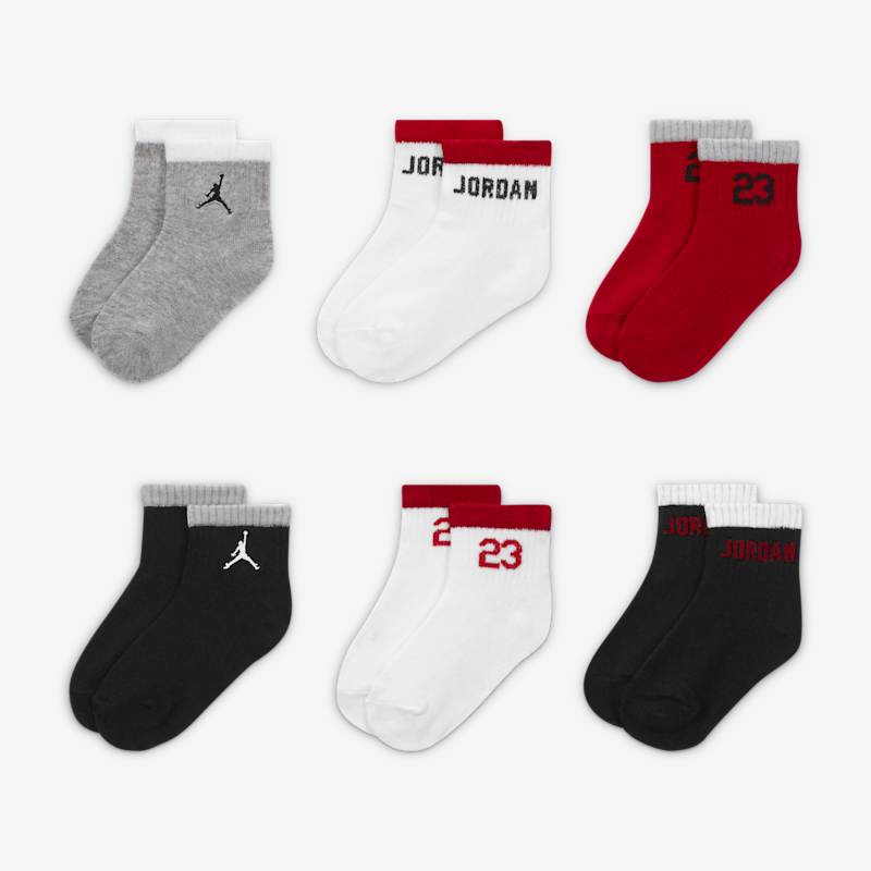 Jordan Legacy Infant/Toddler Ankle 6 Pack - Dydis 6-12 M (NJ0362-R78 Kojinės)
