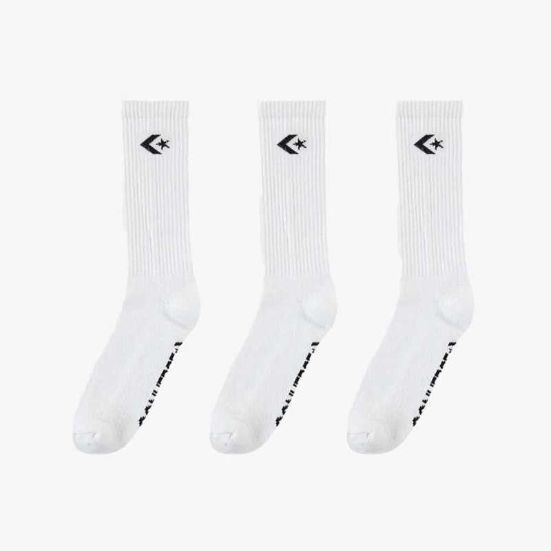 Converse Classic Star Chevron Crew Kojinės (3 Poros) - Dydis 39-46 (E726-W Kojinės)