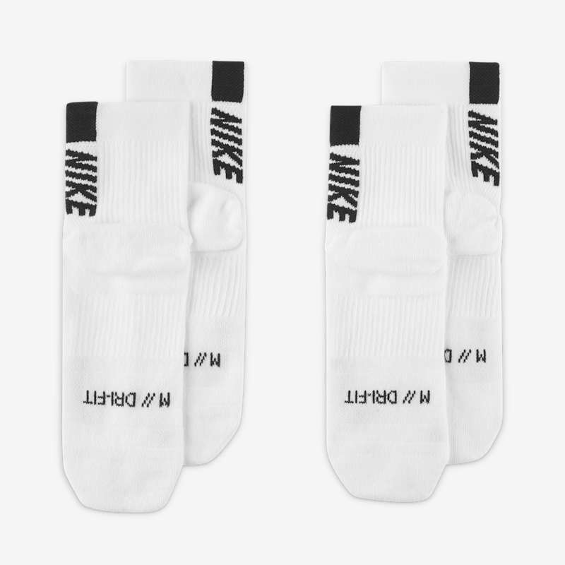 Nike Multiplier Running Ankle Socks (2 Pair) - Dydis S (SX7556-100 Kojinės)