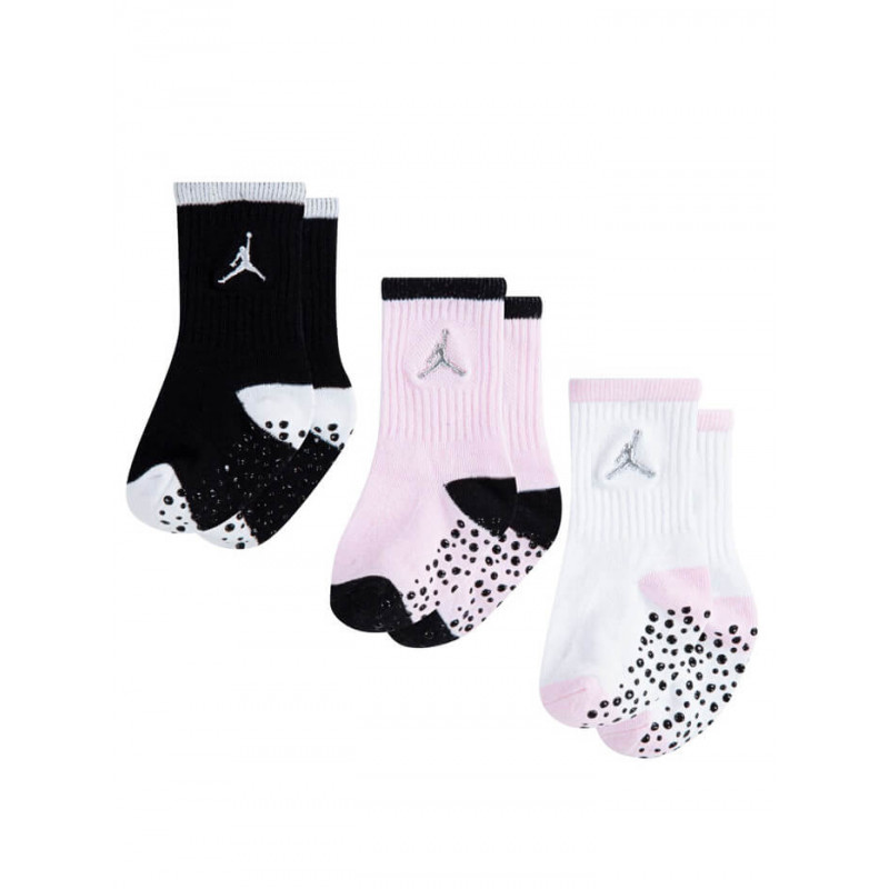 Jordan Baby Kojinės Neslystančiu Padu (3 Poros) - Dydis 6-12 M (MJ0272-A9Y Kojinės)