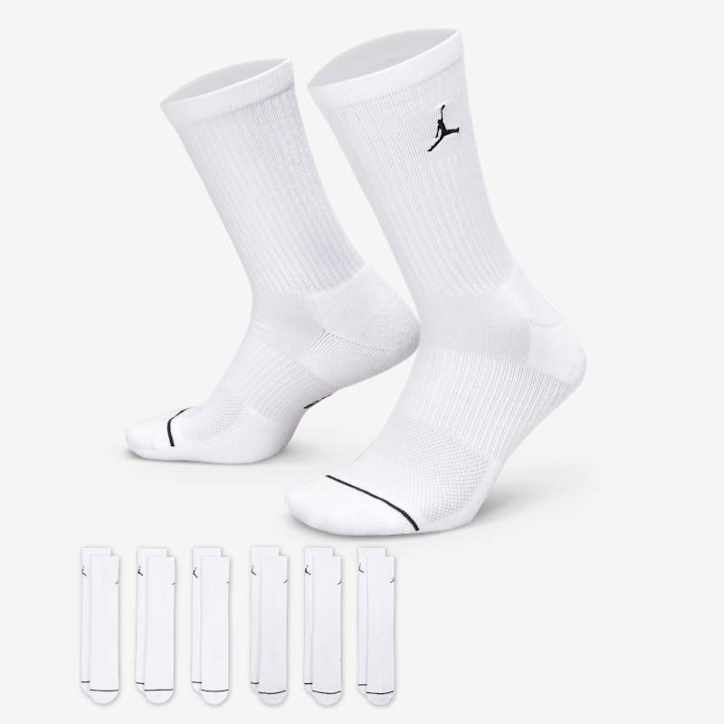 Jordan Everyday Cushioned Crew Dri-Fit Kojinės (6 Poros) - Dydis S (HV6228-100 Kojinės)