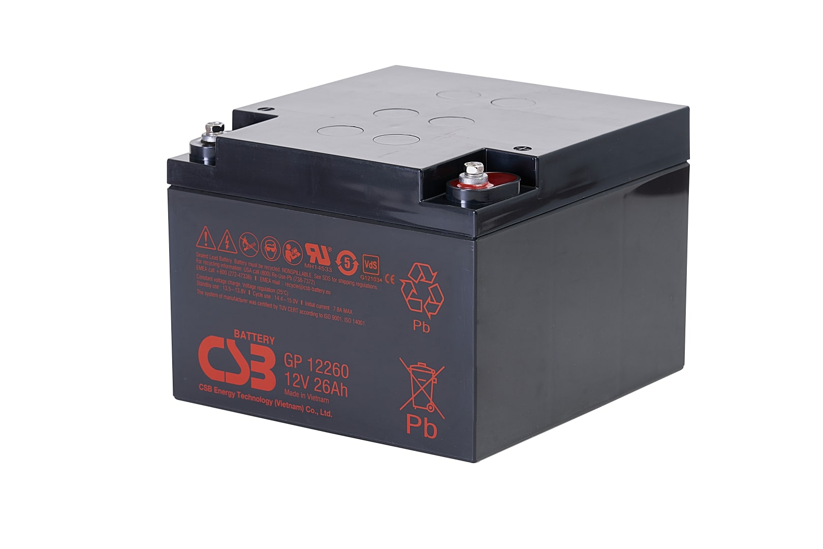 Akumuliatorius 12V 26Ah Pb AGM VRLA CSB
