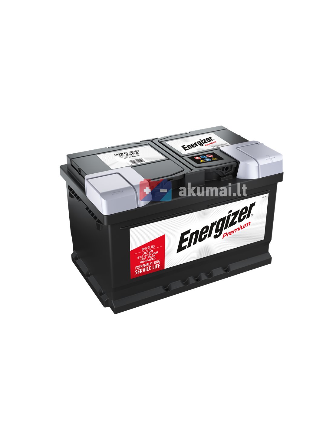 Energizer 72Ah Premium akumuliatorius