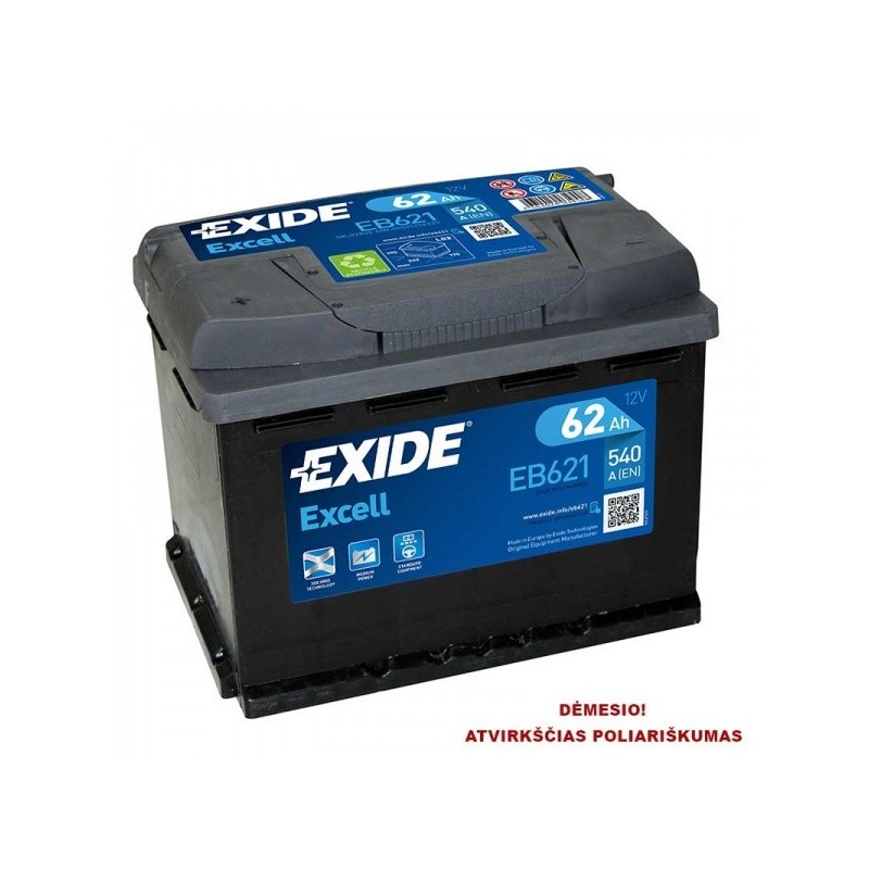 EXIDE 62AH 540A