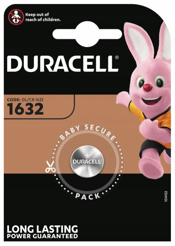 Baterija ličio Duracell CR1632 DL1632 ECR1632 3V automobilių nuotolinio valdymo pultams