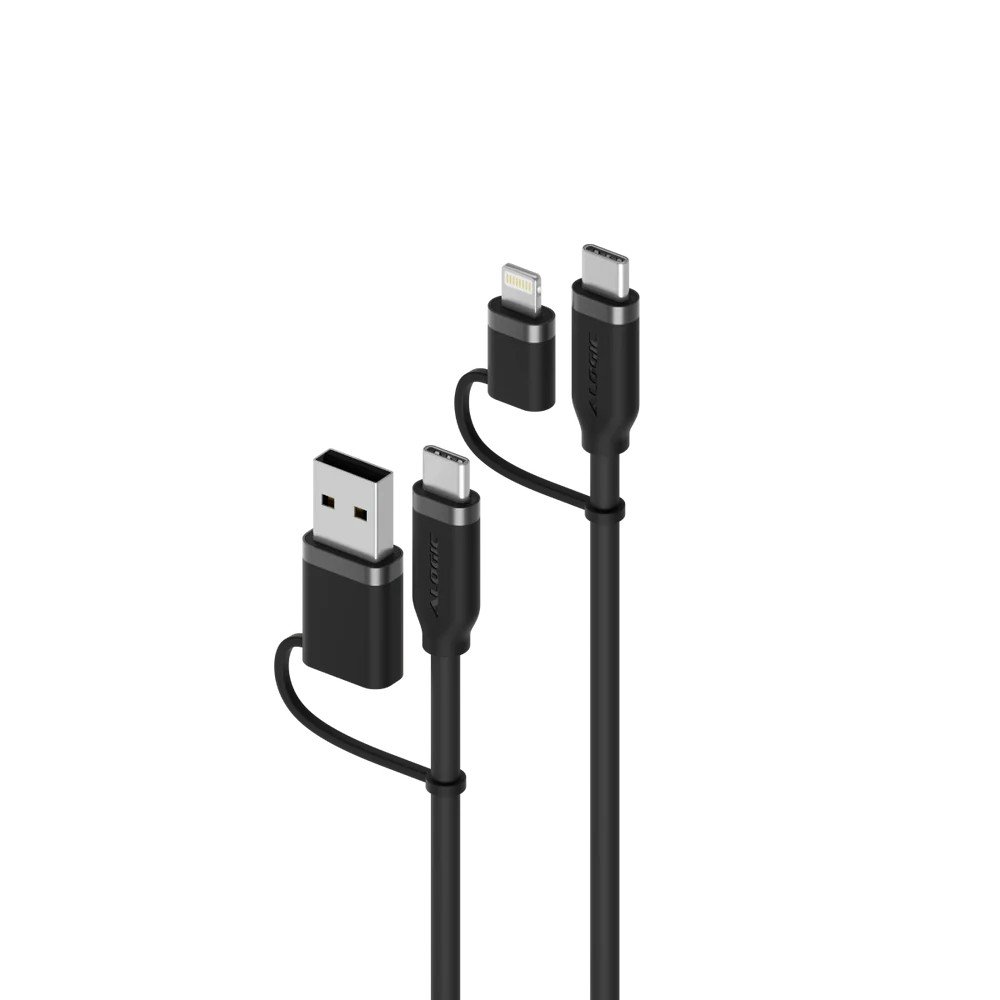 ALOGIC Elements Silicone 4-IN-1 USB 2.0 Cable 1.5m - Black