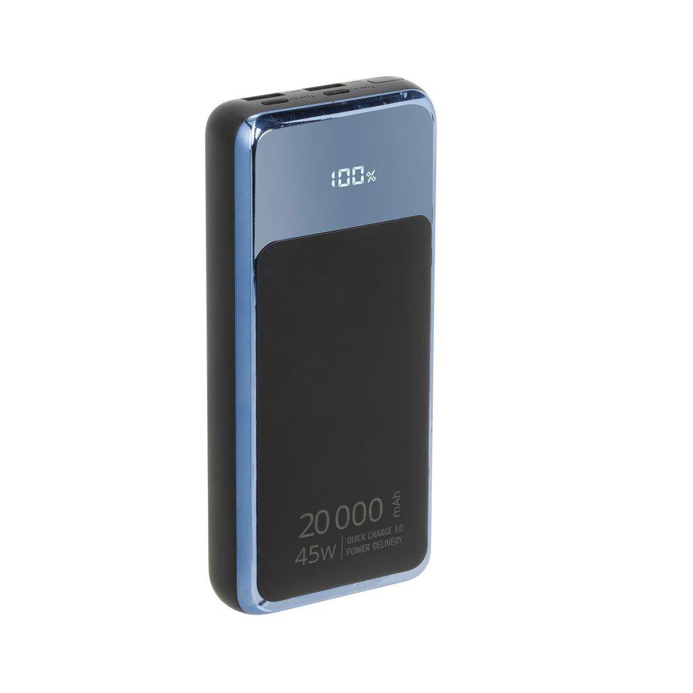 Išorinė baterija RIVACASE VA1075 20000 mAh, QC/PD 45W su LCD, juoda