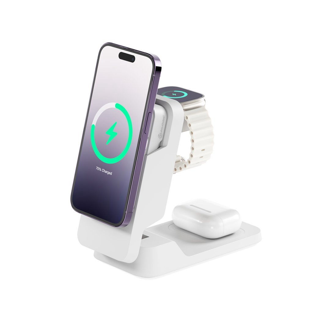 Matrix ULTIMATE 3-in-1 Wireless Charger with 5,000mAh MagSafe Power Bank and 30W Power Adaptor