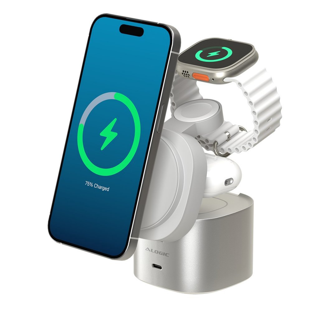 ALOGIC Powerpod 4in1 Qi2 Wireless Charging stand - White