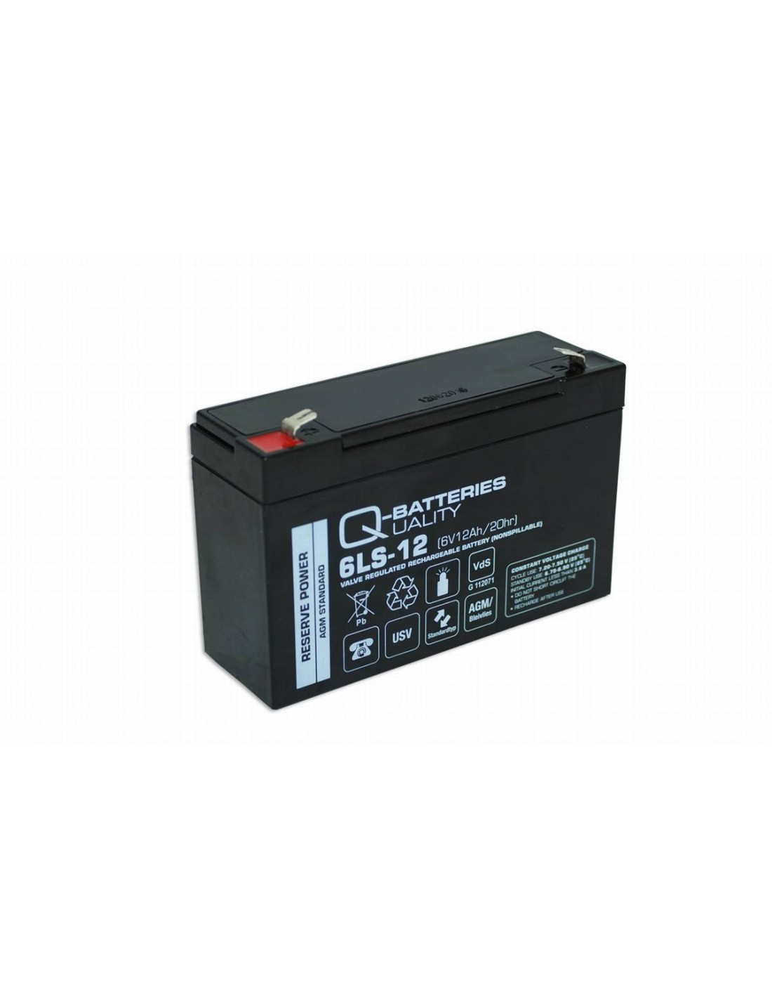 Q-Batteries AGM baterija 6LS-12 6V