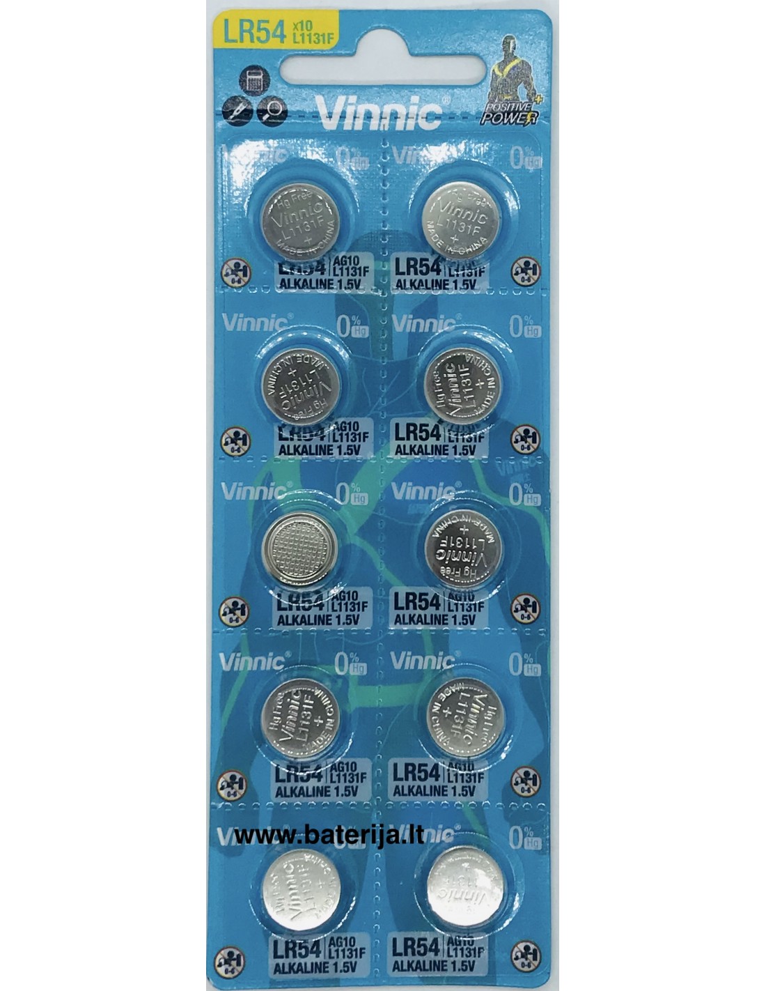 Vinnic baterija AG10, LR1131, LR54
