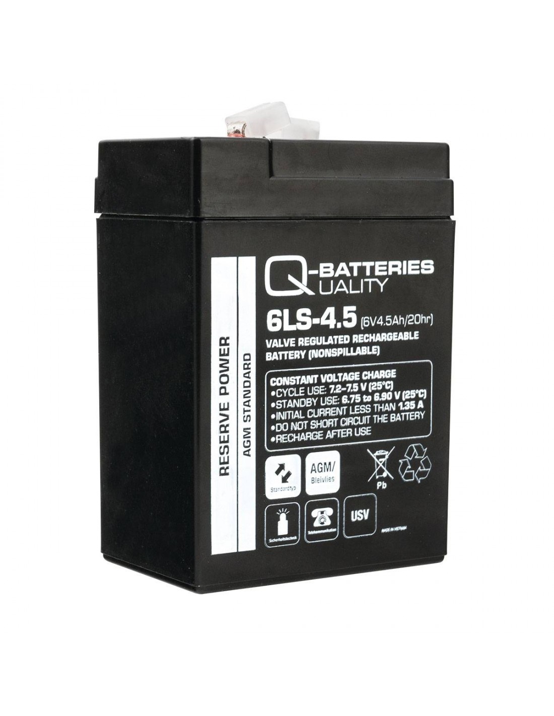Q-Batteries AGM baterija 6LS-4,5Ah  6V