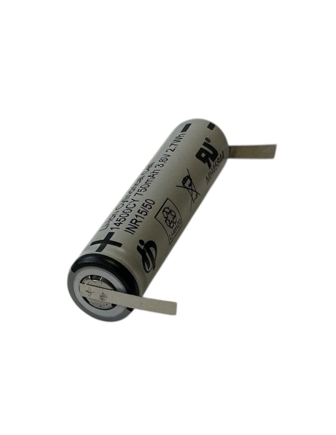 Ličio akumuliatorius ICR14500 3,6V 2,7W / su virinimo taškais