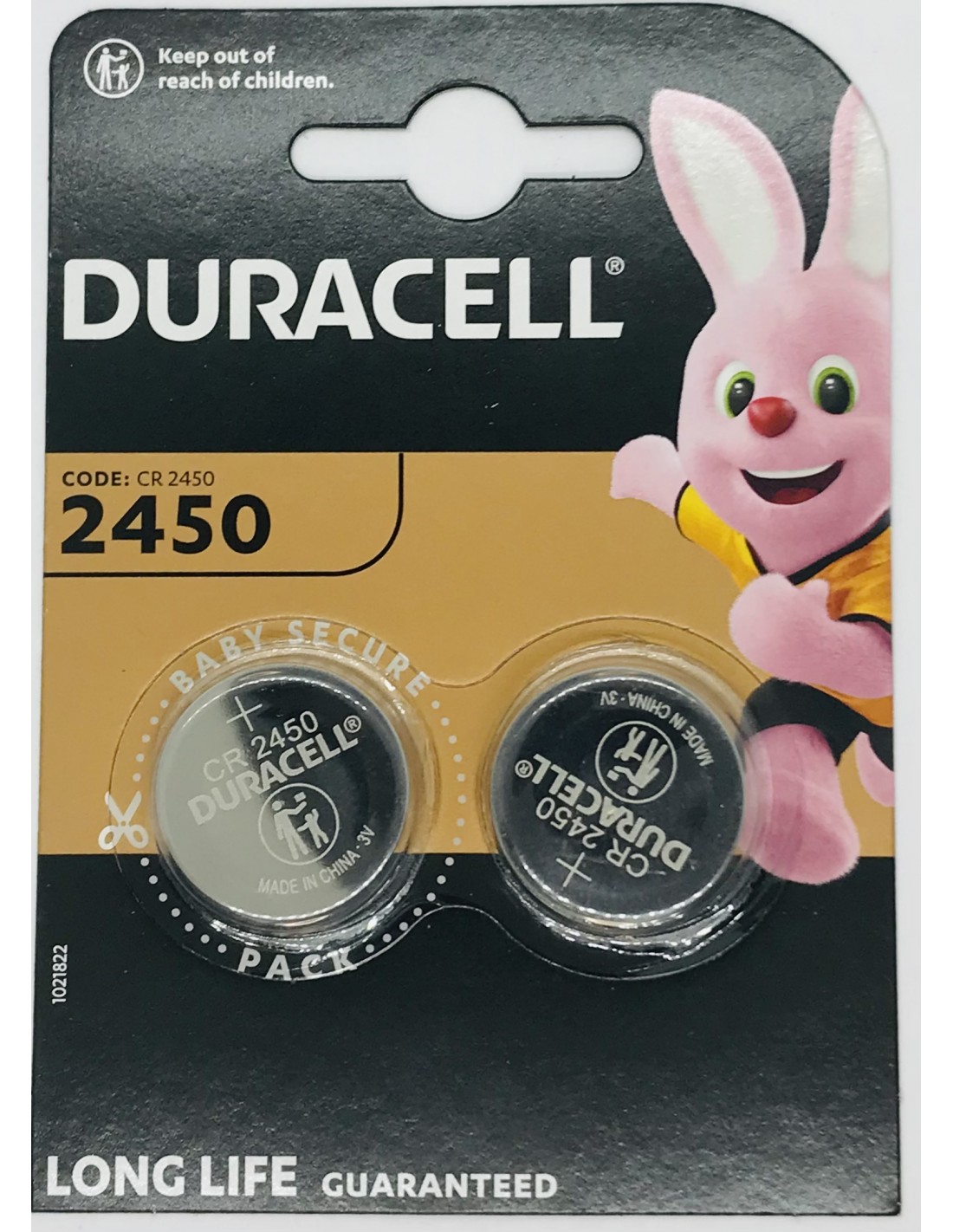 Duracell baterija CR2450 3V 2vnt pakuotėje