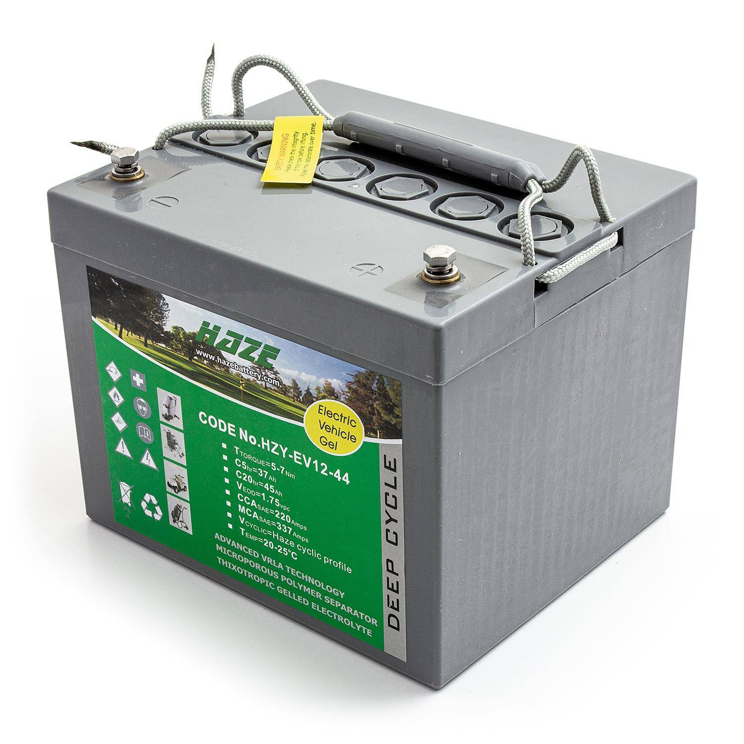 HAZE 12V 44Ah gelio akumuliatorius, skirtas neįgaliųjų vežimėliams Invacare, Levo, Meyra Orthopaedics, Mobilis, Pride, Quickie, Shoprider, Trendmobil
