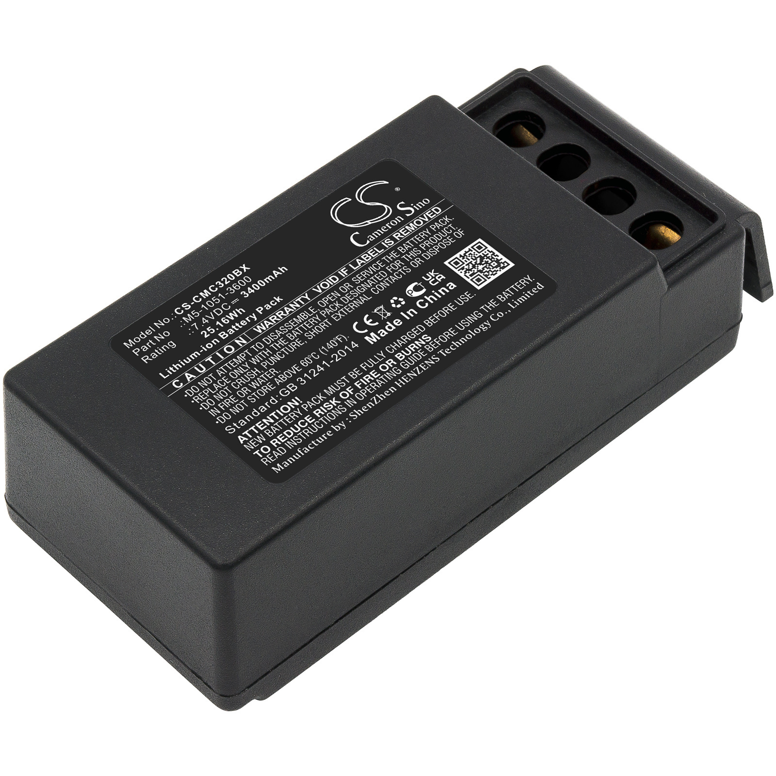 Cavotec MC-3000 MC-3 krano akumuliatorius Tipas. M5-1051-3600 2 kontaktai 7,4 V 3400 mAh Li-Ion