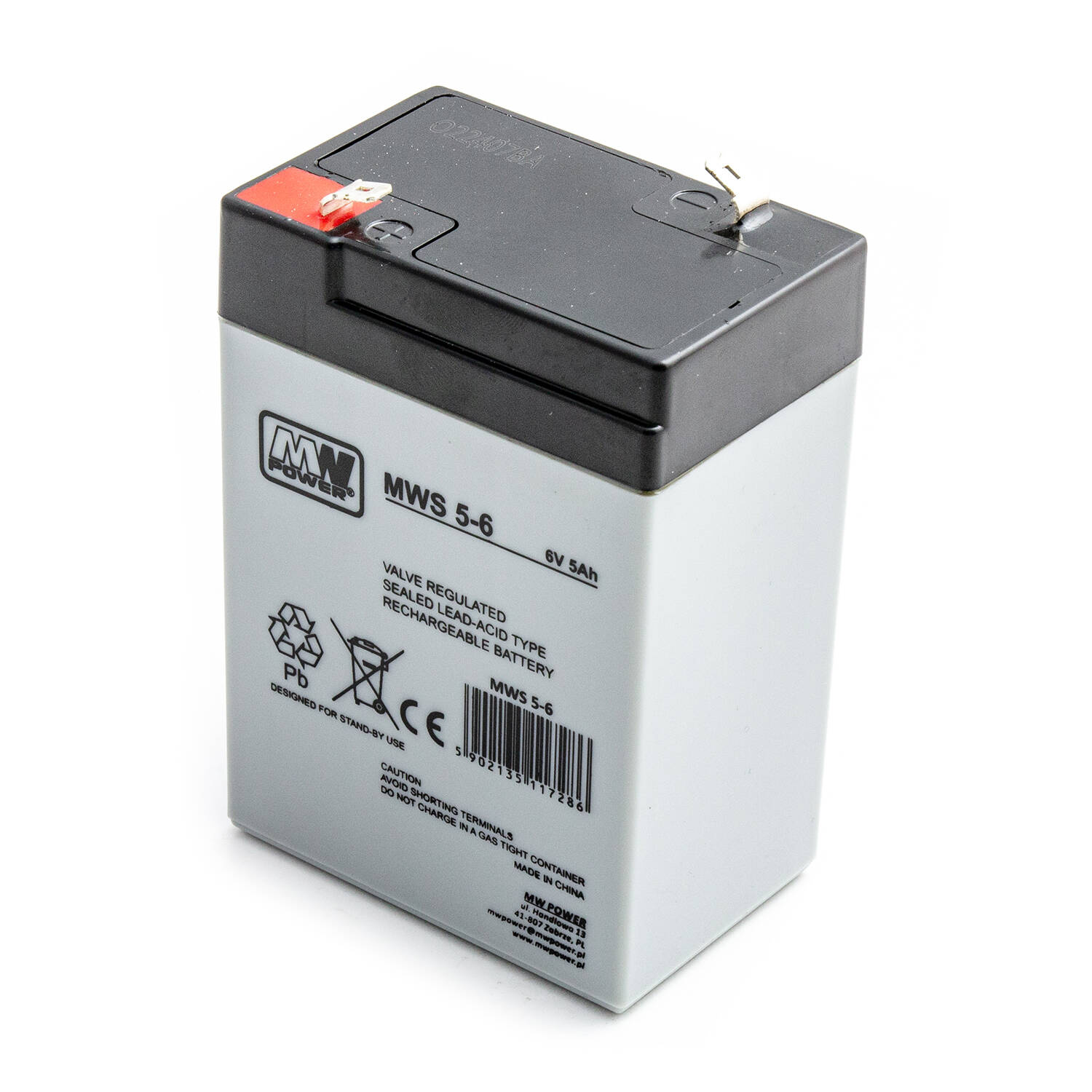MW Power MWS 5-6 6V 5,0 Ah AGM Akumuliatorius nereikalaujantis priežiūros