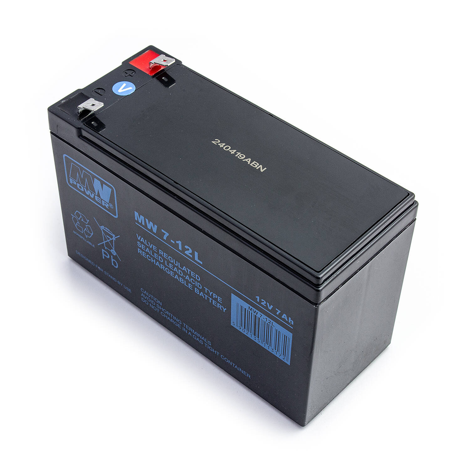 Akumuliatorius MW Power MW 7-12L 12V 7,0 Ah AGM iki UPS APC Ever, Fideltronik, Eatonoms Powerware