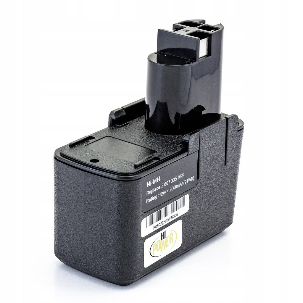 Akumuliatorius Bosch 2607335054, 2607335055, 2607335071, 2607335081, 2607335090 12V 2.0Ah NiMH, skirtas elektriniams įrankiams PSR12VES-2, GSR12VE-2, GBM12VES-2, GSB12VSP-2
