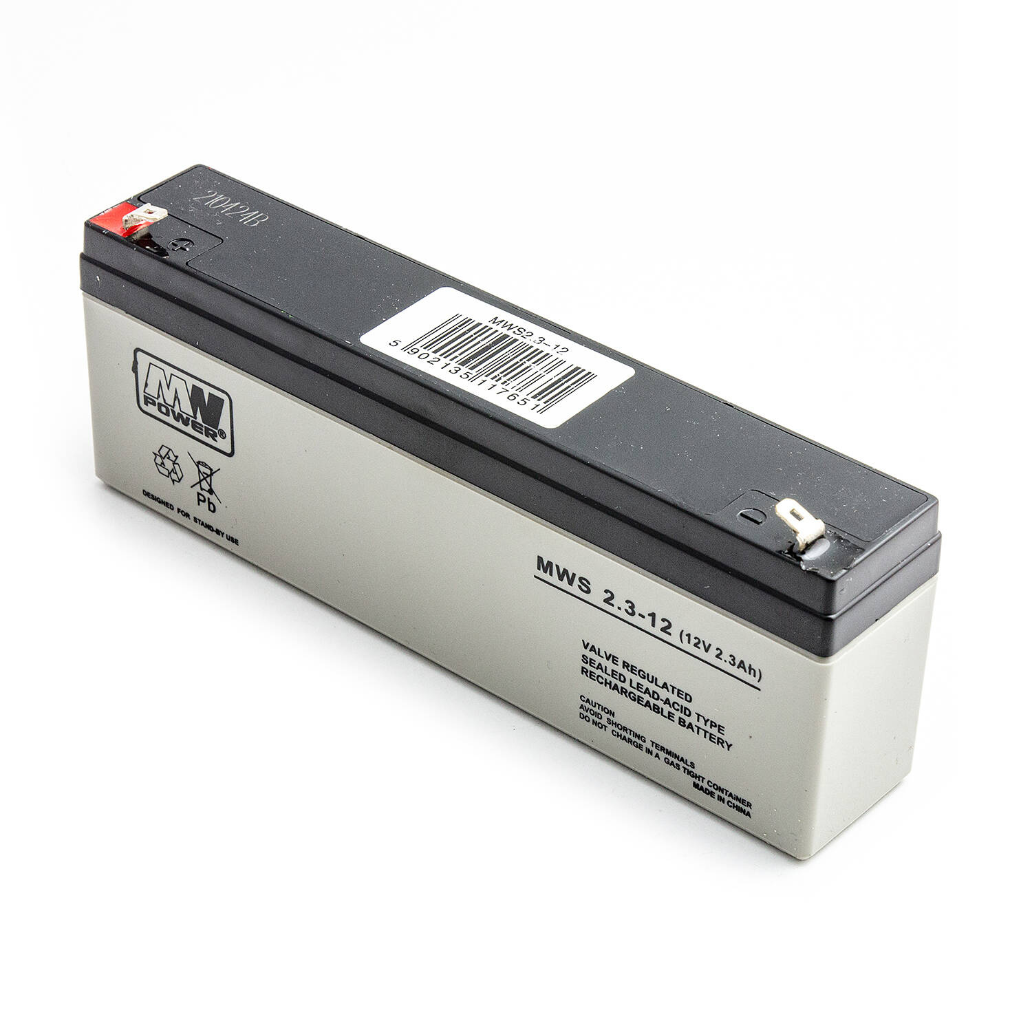 MW Power MWS 2.3-12 12V 2,3Ah AGM Akumuliatorius, nereikalaujantis priežiūros