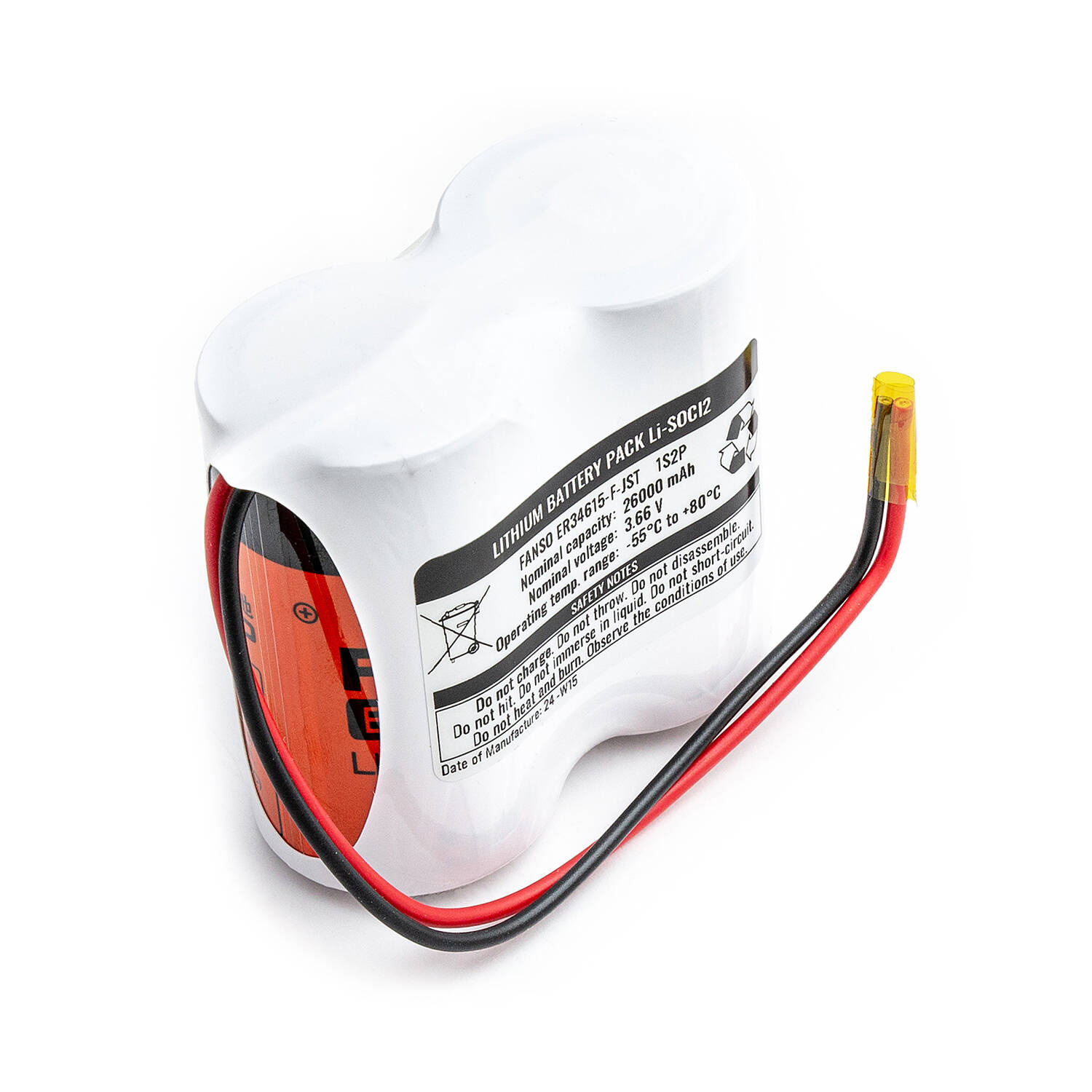 Ličio baterija FANSO ER34615Mx2 D 3,6V26000mAh Li-SOCL2 Paketas LSH20 LSH 20