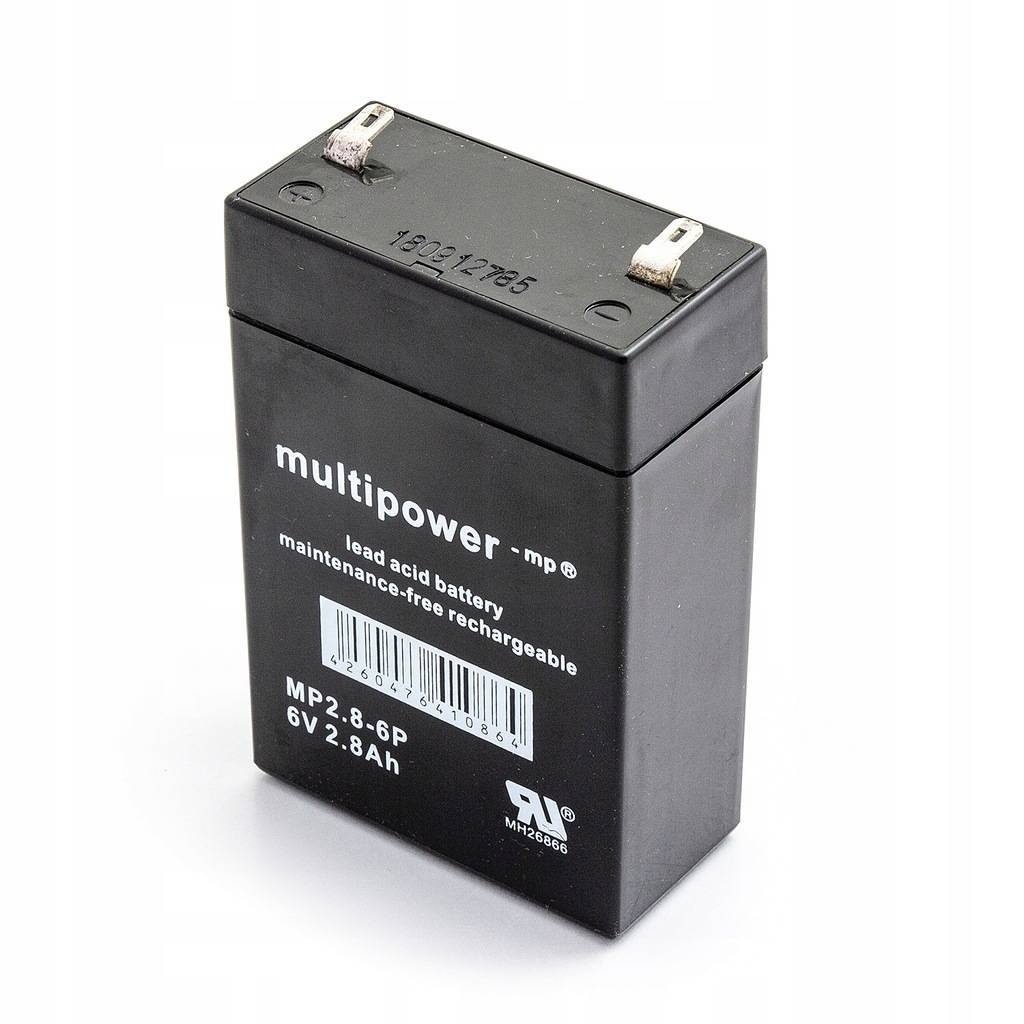 Multipower MP2.8-6P 6V 2,8 Ah AGM Akumuliatorius, nereikalaujantis priežiūros