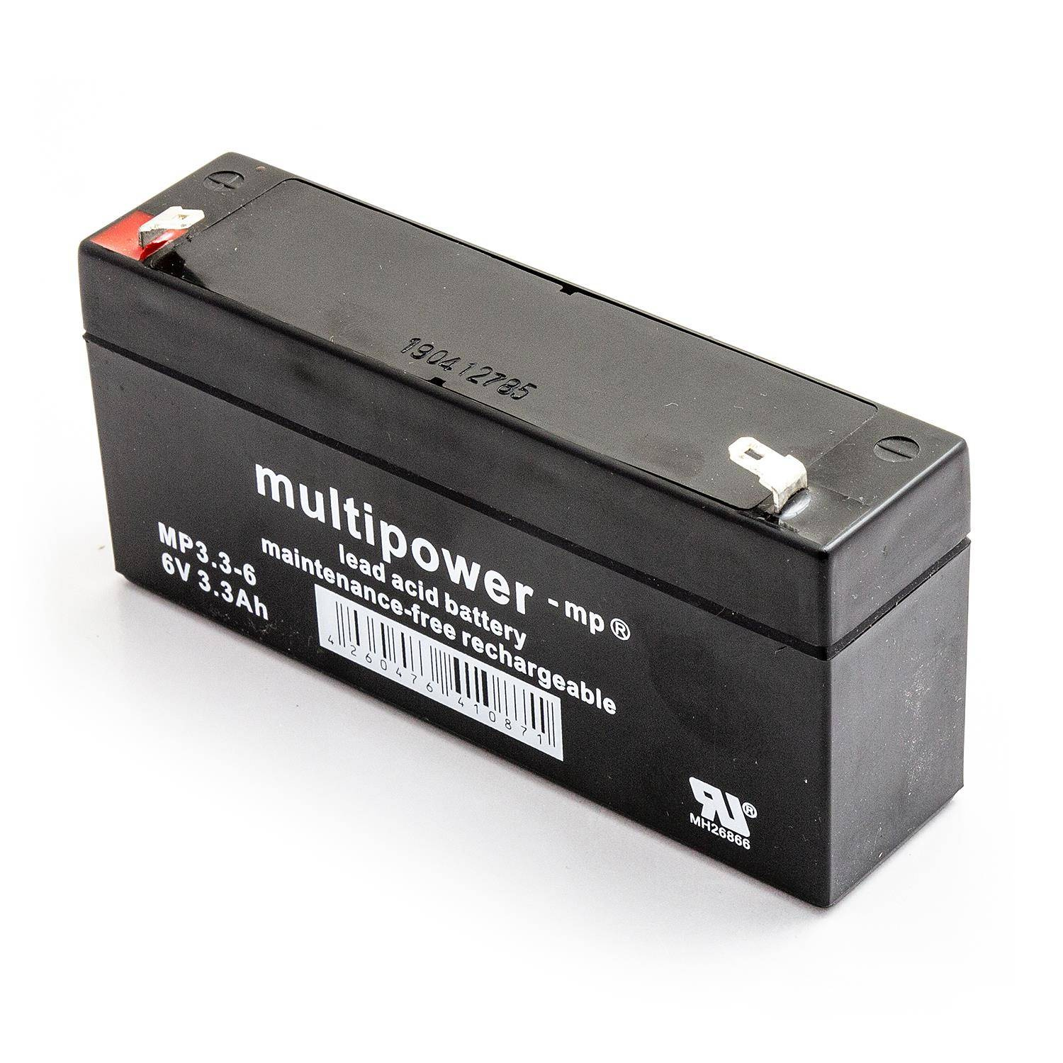 Multipower MP3.3-6 6V 3,3Ah AGM Akumuliatorius, nereikalaujantis priežiūros