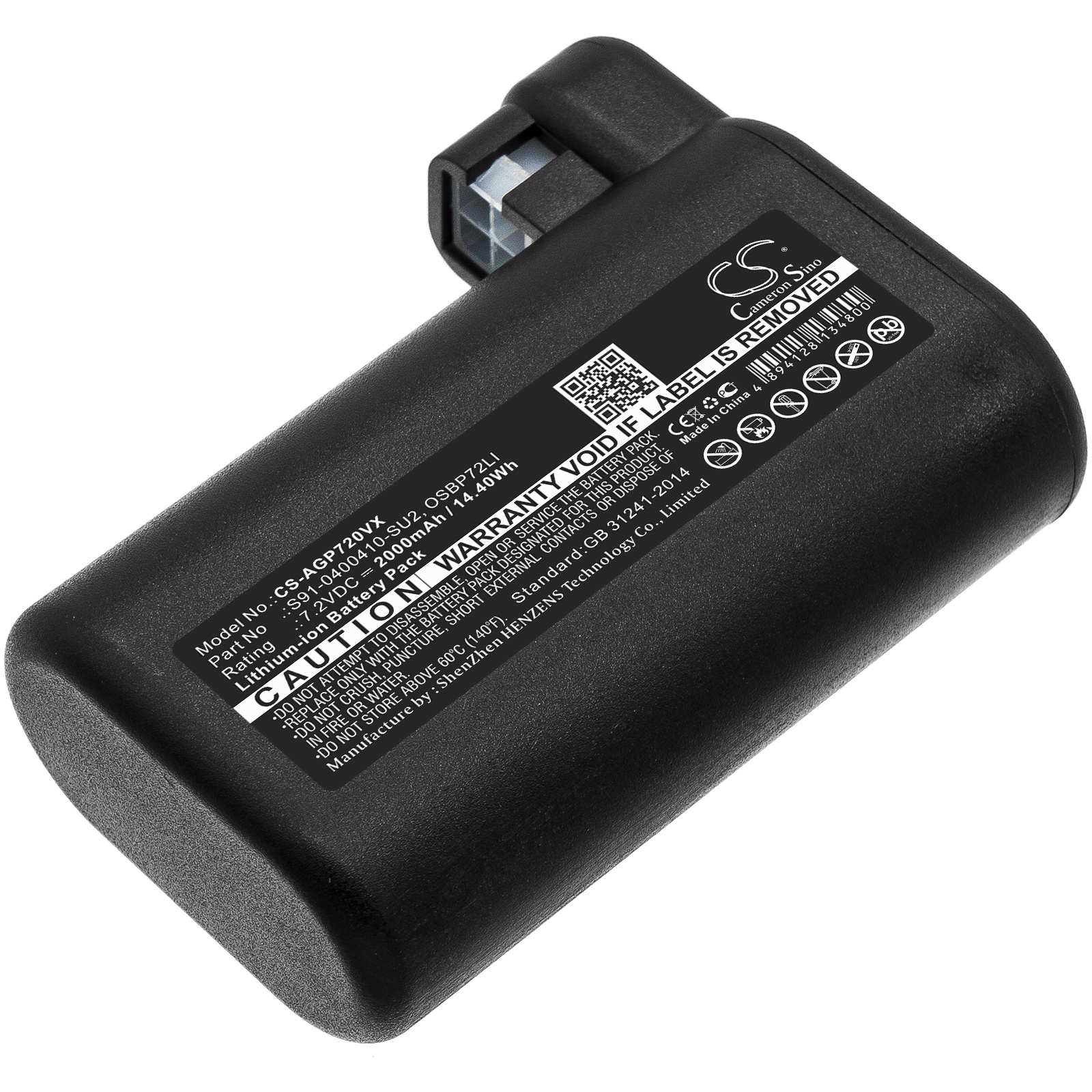 Electrolux OSIRIS akumuliatorius 00277484 900942300 900942337 AEG 900258195 900277268 900277283 OSBP72LI S91-0400410-SU2 OSBP72LI25 7,2V 2000mAh Li-Ion