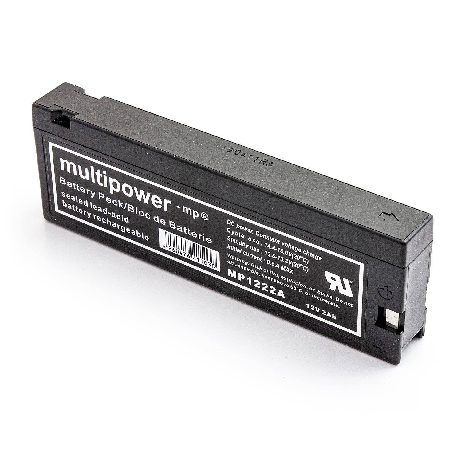 Multipower MP1222A 12V 2,0Ah  akumuliatorius, skirtas VW-VBM7E, VW-VBM10E, LC-SA123R3BG, VW-VB30, PV-BP88A, FORBATT FB1233