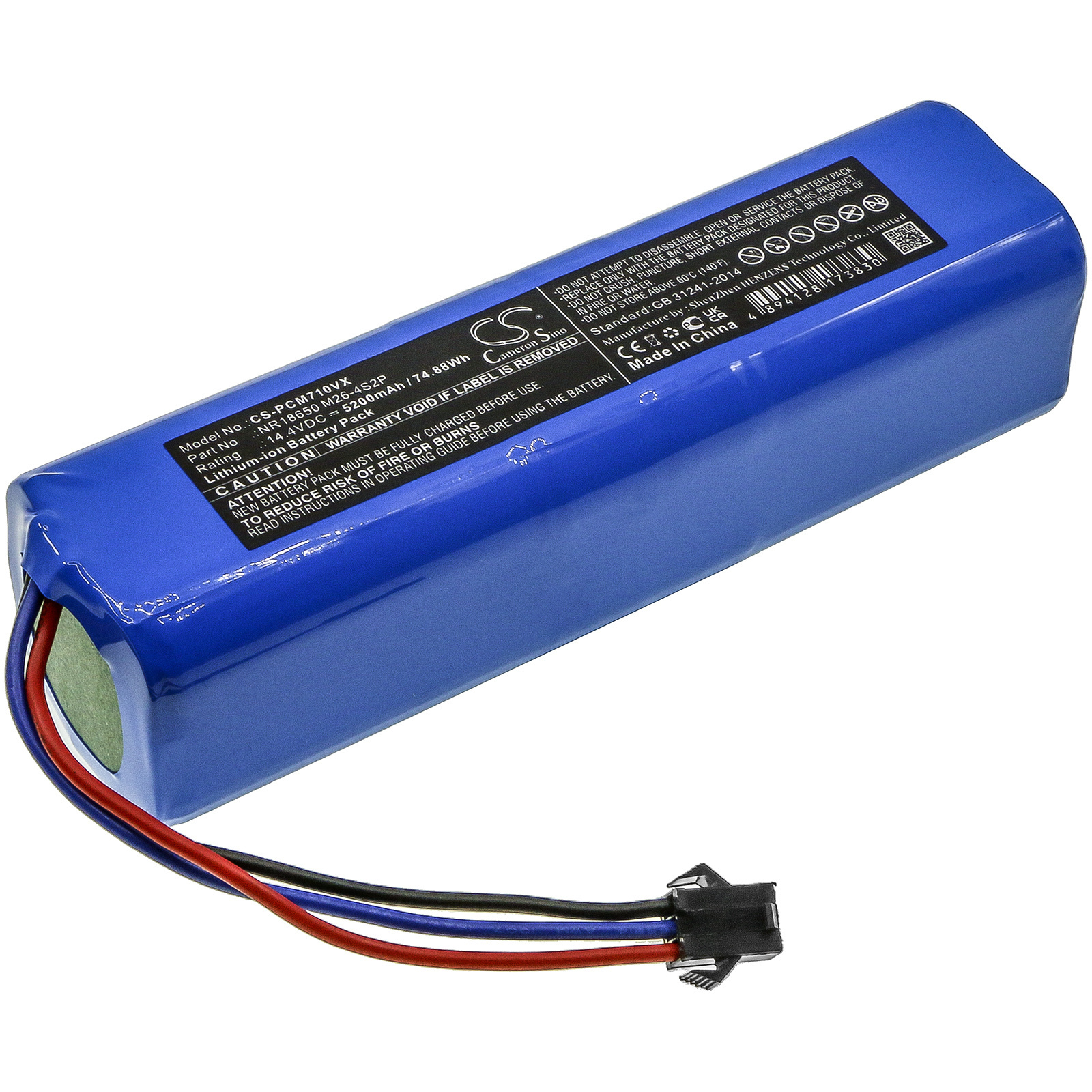 Akumuliatorius, skirtas Xiaomi SUN-INTE-181 14.4V 5200mAh Li-Ion, skirtas Xiaomi Viomi S9 Proscenic M8 PRO